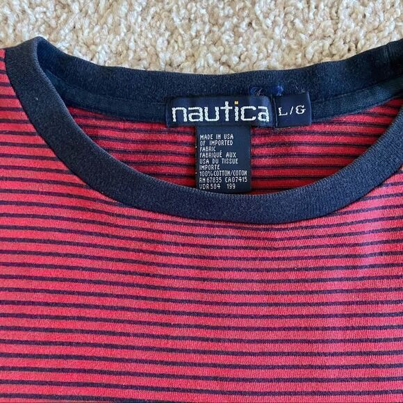 Nautica Red Striped T-Shirt - Picture 2 of 4